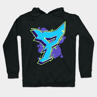 Letter P -  Graffiti Street Art Style Blue Hoodie